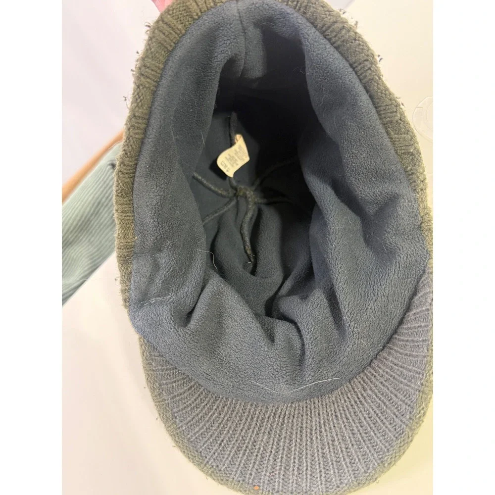 Adidas ClimaWarm Y2K 90s Olive Knit Visor Hat Newsboy Cap Winter Paperboy Unisex